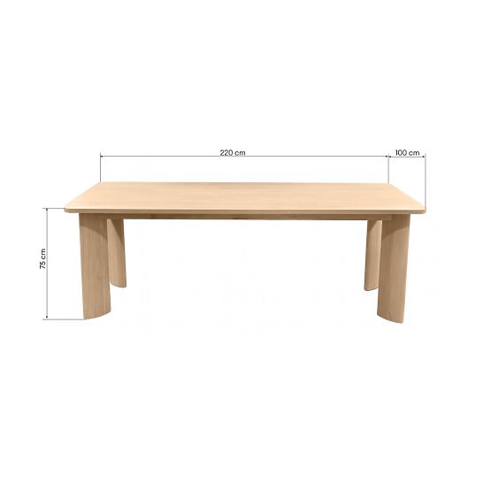 Jídelní stůl Bali 220 cm, krémově bílý