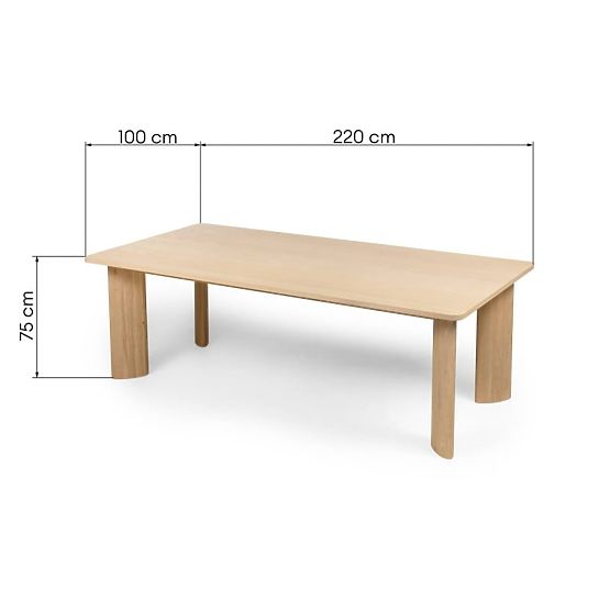 Jídelní stůl Bali 220 cm, krémově bílý