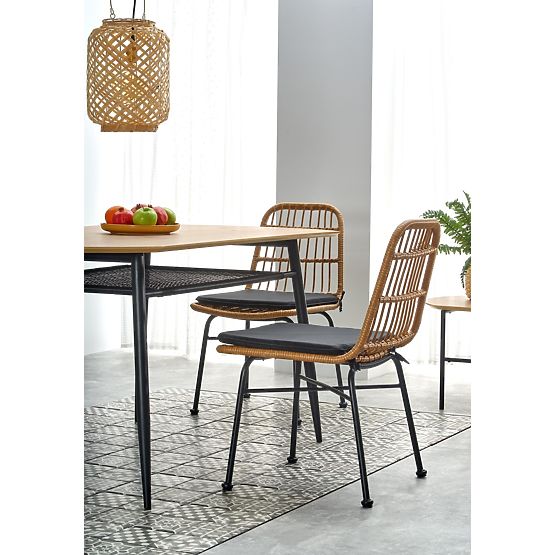 Jídelní stůl JACKSON - zlatý dub/černý