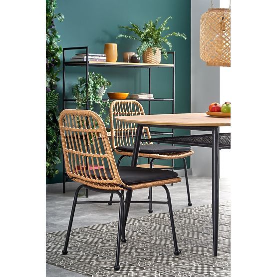 Jídelní stůl JACKSON - zlatý dub/černý