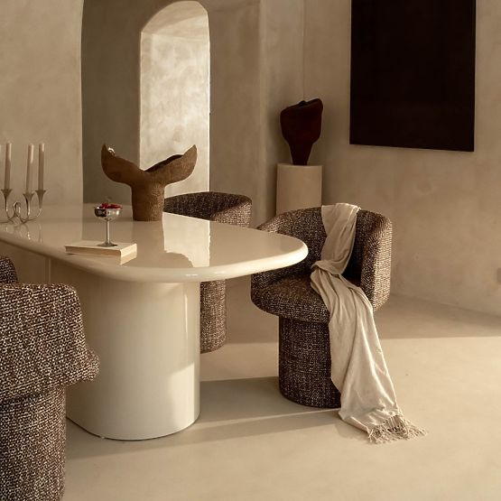 Jídelní stůl Modesto 180 cm, světle béžový, lesklý