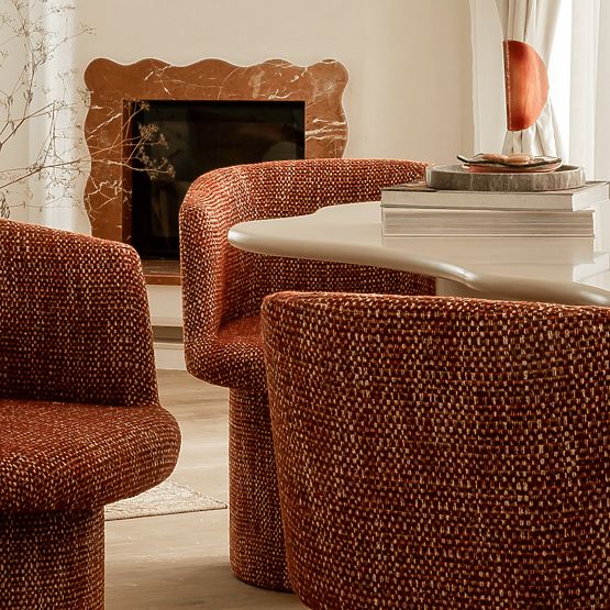 Jídelní stůl Pinar 180 cm, šedobéžový, oblé tvary