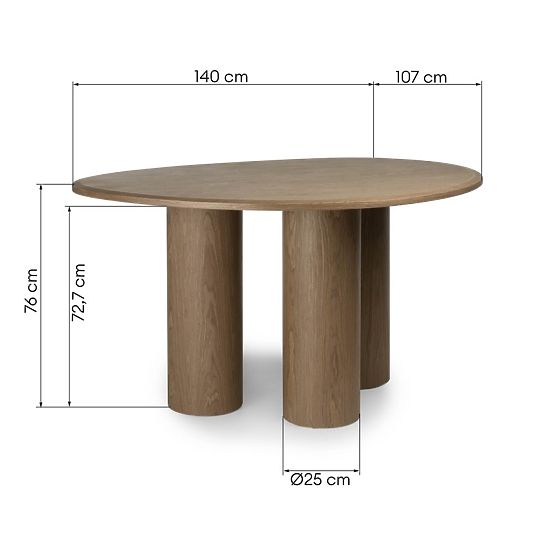Jídelní stůl Vesper 140 cm, ořech