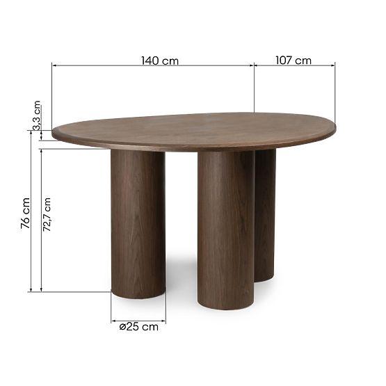 Jídelní stůl Vesper 140 cm, tmavý ořech