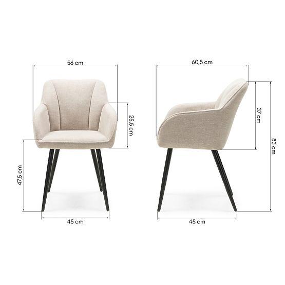 Jídelní židle Berisso, cappuccino/černé nohy