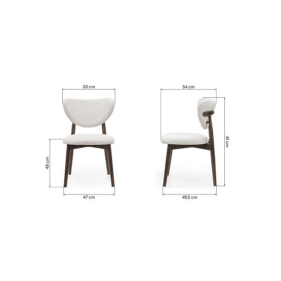 Jídelní židle Domenico béžová/ořech