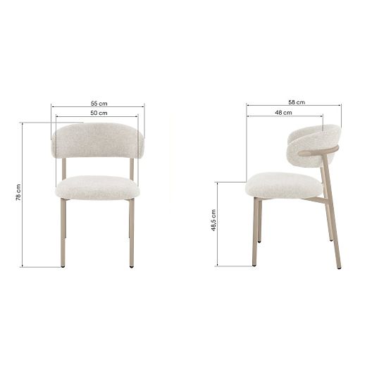 Jídelní židle Fresno, béžová