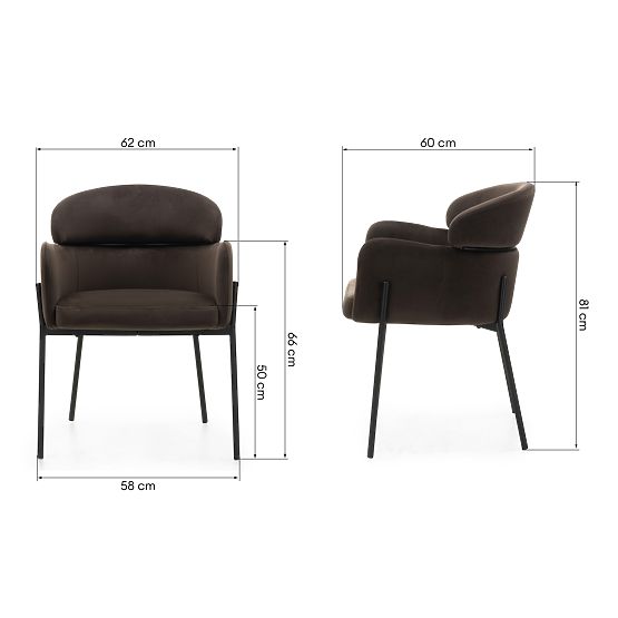 Jídelní židle Granda, čokoládová/espresso, samet