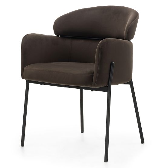 Jídelní židle Granda, čokoládová/espresso, samet