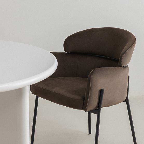 Jídelní židle Granda, čokoládová/espresso, samet