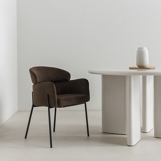 Jídelní židle Granda, čokoládová/espresso, samet