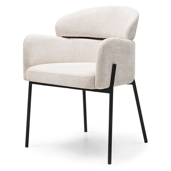 Jídelní židle Granda, ecru/černé nohy