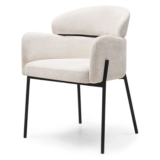 Jídelní židle Granda, ecru/černé nohy