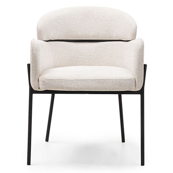 Jídelní židle Granda, ecru/černé nohy