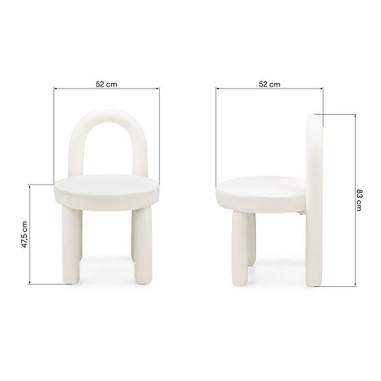 Jídelní židle Ivo, ecru, boucle