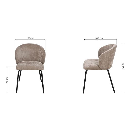 Jídelní židle Larisa, hnědá/černé nohy