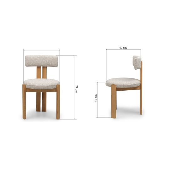 Jídelní židle Matteo, béžovo-krémová/přírodní