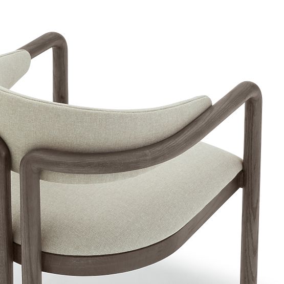 Jídelní židle Palena, masivní dubové dřevo, espresso hnědá/béžová