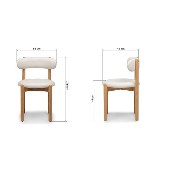 Jídelní židle Yoko, krémová/přírodní