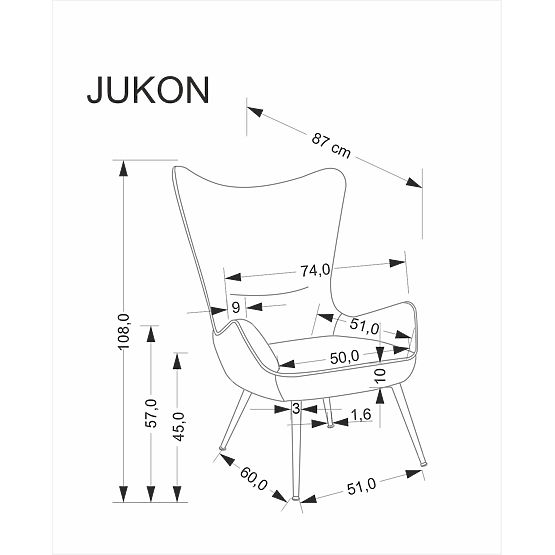JUKON krémové relaxační křeslo (1p=1ks)