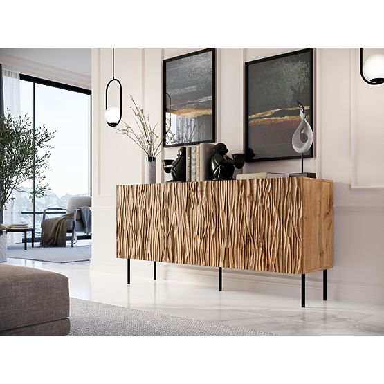 JUNGLE KOMODA 152 dub wotan mat/ černý mat