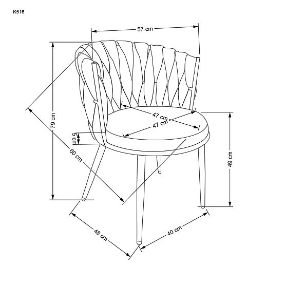 K516 židle světle béžová (1p=2ks)