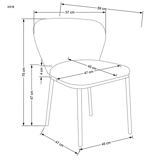 K518 židle, krémová 