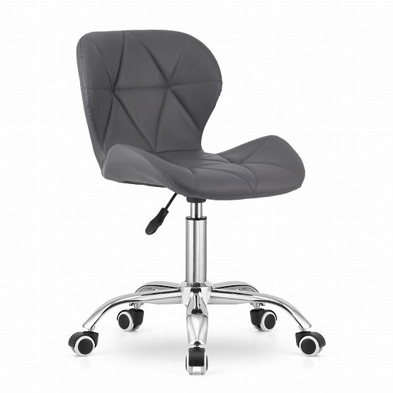 Kancelářská otočná židle se širokým opěradlem eco-kůže chrom šedá