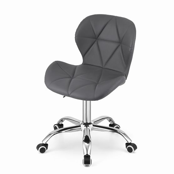 Kancelářská otočná židle se širokým opěradlem eco-kůže chrom šedá