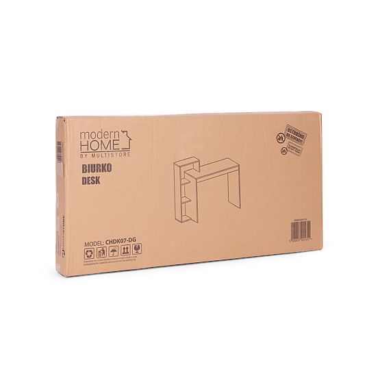 Kancelářský počítačový stůl bílo-šedý + regál se 4 policemi