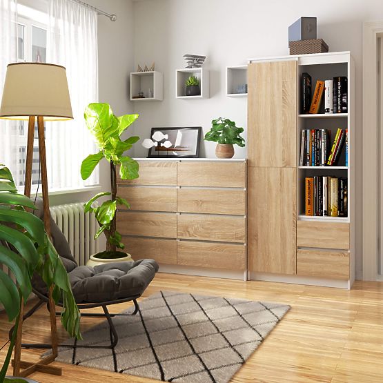 KANCELÁŘSKÝ REGÁL R 80 cm CLP R11 PK BÍLÝ / SONOMA