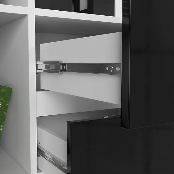 KANCELÁŘSKÝ REGÁL R 80 cm CLP R15 PK BÍLÝ / ČERNÝ LESK