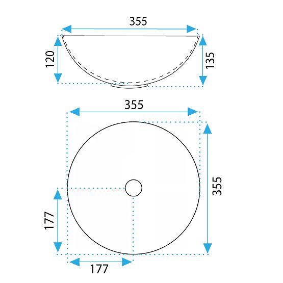 Keramické umyvadlo na desku Stella bílé se zlatým okrajem