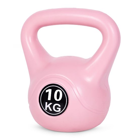 Kettlebell činka 10 kg na cvičení růžová ModernHome