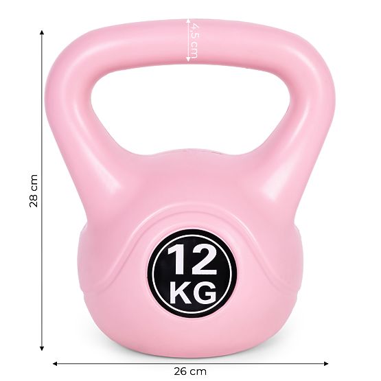 Kettlebell činka 12 kg pro cvičení růžová ModernHome
