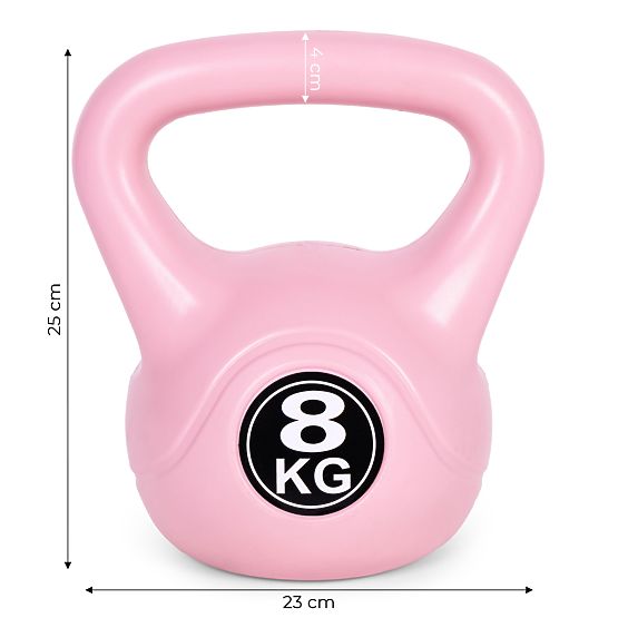 Kettlebell činka 8 kg pro cvičení růžová ModernHome