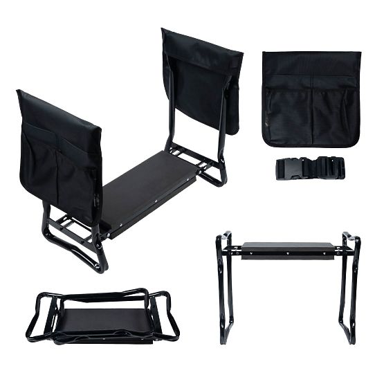 Klečící stolička skládací pro práci na zahradě s nářaďovým pásem a 2 organizéry