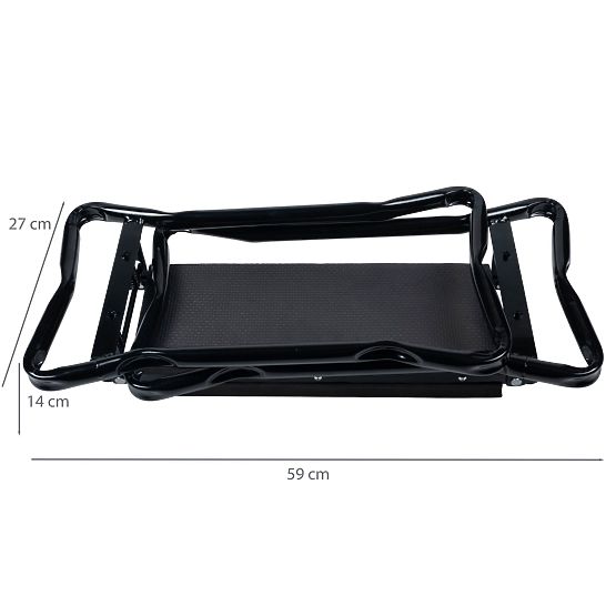 Klečící stolička skládací pro práci na zahradě s nářaďovým pásem a 2 organizéry