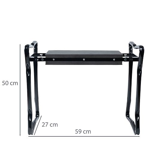 Klečící stolička skládací pro práci na zahradě s nářaďovým pásem a 2 organizéry
