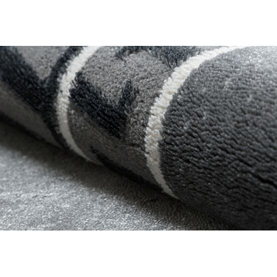 Koberec ALLURE 1960 řecký klíč, rám - Strukturální, stylový, glamour šedá