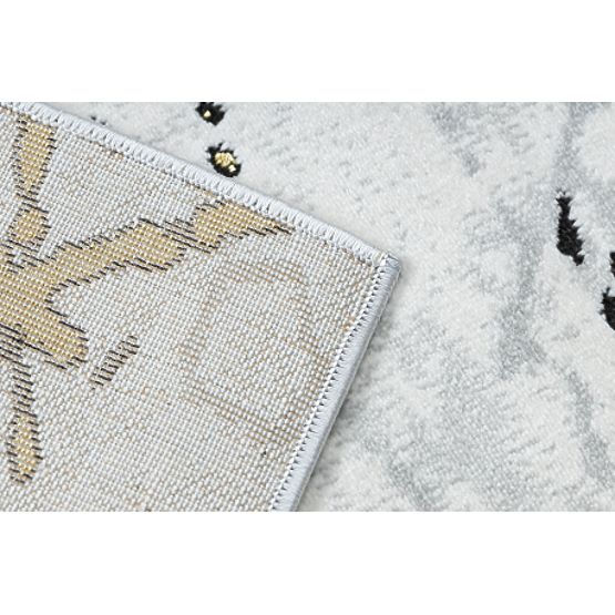 Koberec ALLURE 1963 Mramor - Strukturální, stylový, glamour bílá / zlato