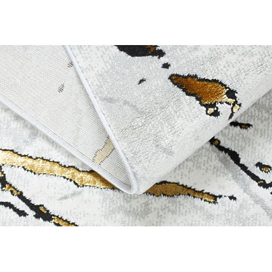 Koberec ALLURE 1963 Mramor - Strukturální, stylový, glamour bílá / zlato