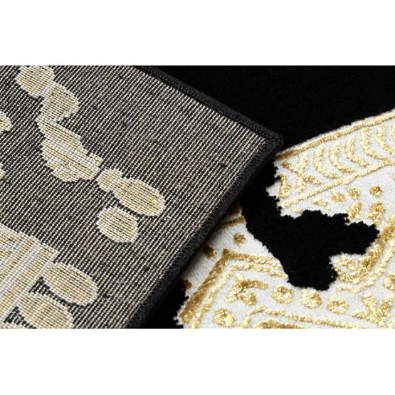 Koberec ALLURE 1965 Rám - Strukturální, stylový, glamour černá / zlato