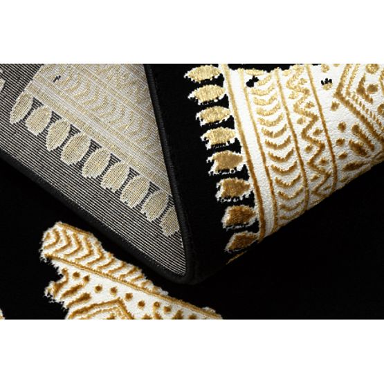 Koberec ALLURE 1965 Rám - Strukturální, stylový, glamour černá / zlato