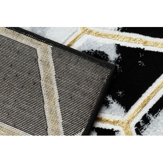 Koberec ALLURE 1966 Krychle 3D - Strukturální, stylový, glamour černá / zlato