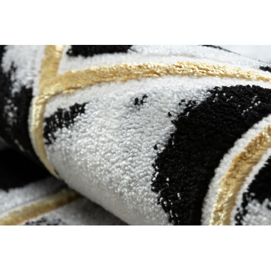Koberec ALLURE 1966 Krychle 3D - Strukturální, stylový, glamour černá / zlato