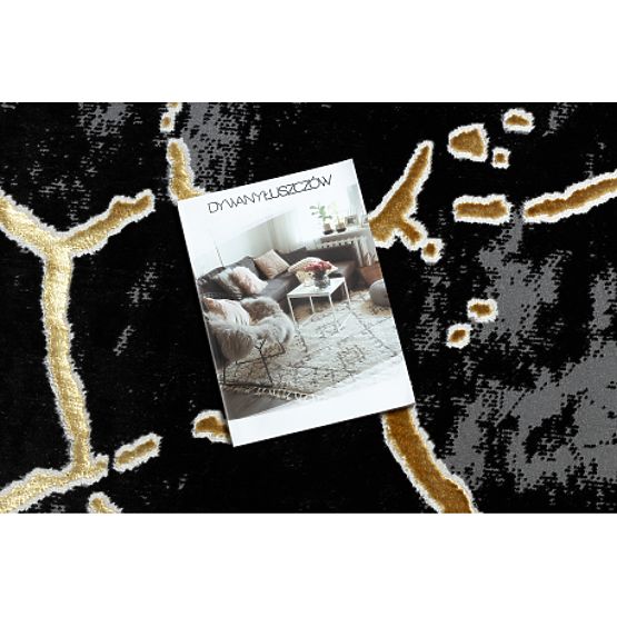 Koberec ALLURE 1967 Mramor - Strukturální, stylový, glamour černá / zlato