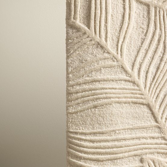 Koberec obdélníkový Mona tuftovaný, vlněný, krémový, listy, Velikost koberců: 190x290