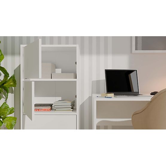 Komoda ALMA BÍLÁ Skříňka 4 Dveře 4 Police