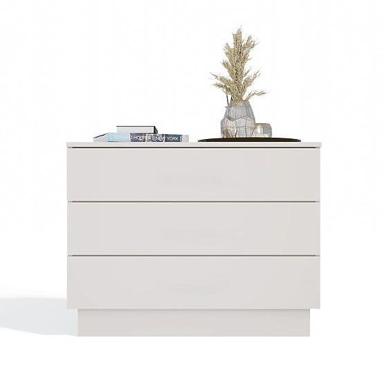 Komoda AMBER 3S Skříňka 3 Zásuvky Do Ložnice Obývacího Pokoje KAŠMÍR Béžová